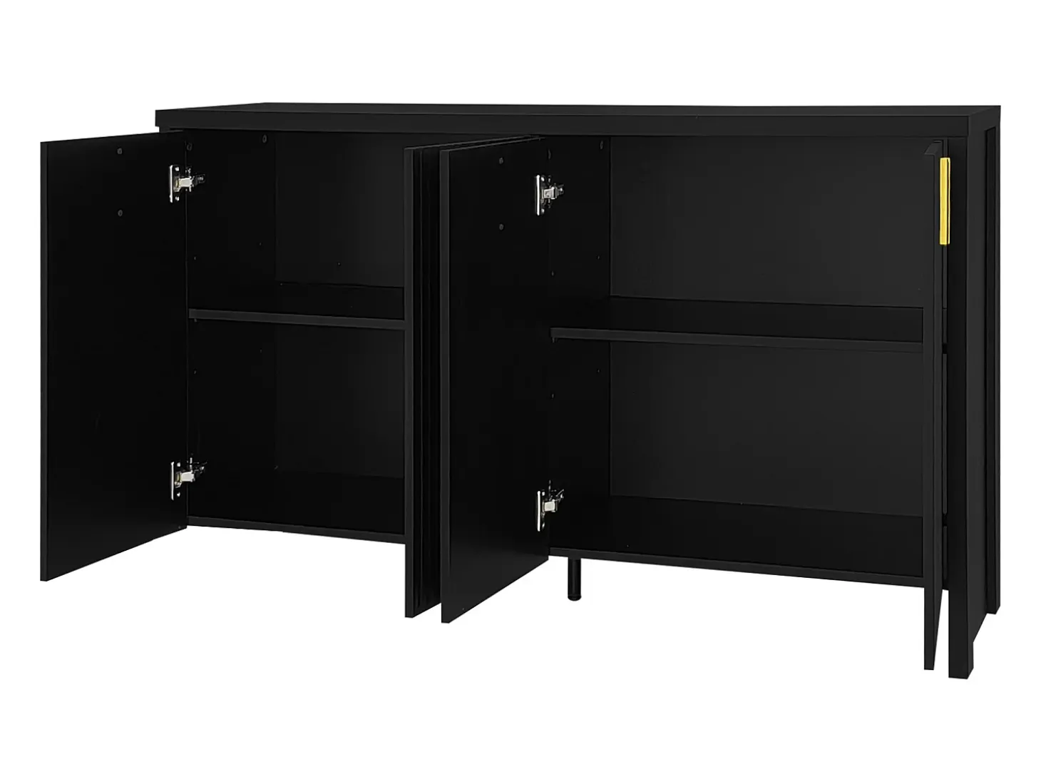 Aparador negro - Aparador de 4 puertas con estantes ajustables - para sala de estar y comedor