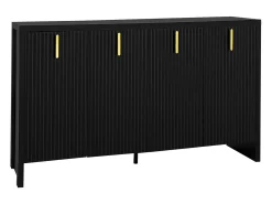 Aparador negro - Aparador de 4 puertas con estantes ajustables - para sala de estar y comedor