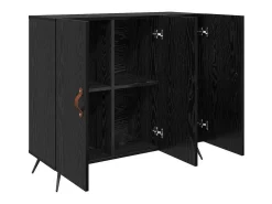 Aparador negro 90 x 34 x 80 cm Madera de ingeniería