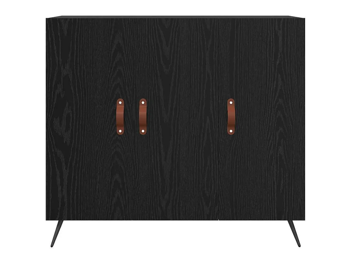 Aparador negro 90 x 34 x 80 cm Madera de ingeniería