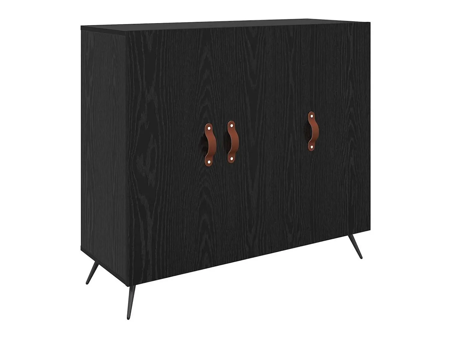 Aparador negro 90 x 34 x 80 cm Madera de ingeniería