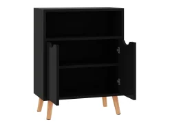 Aparador negro brillante 60x30x72 cm madera de ingeniería