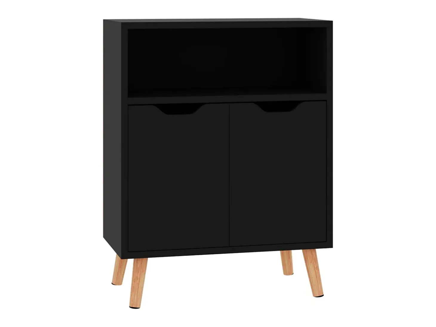 Aparador negro brillante 60x30x72 cm madera de ingeniería