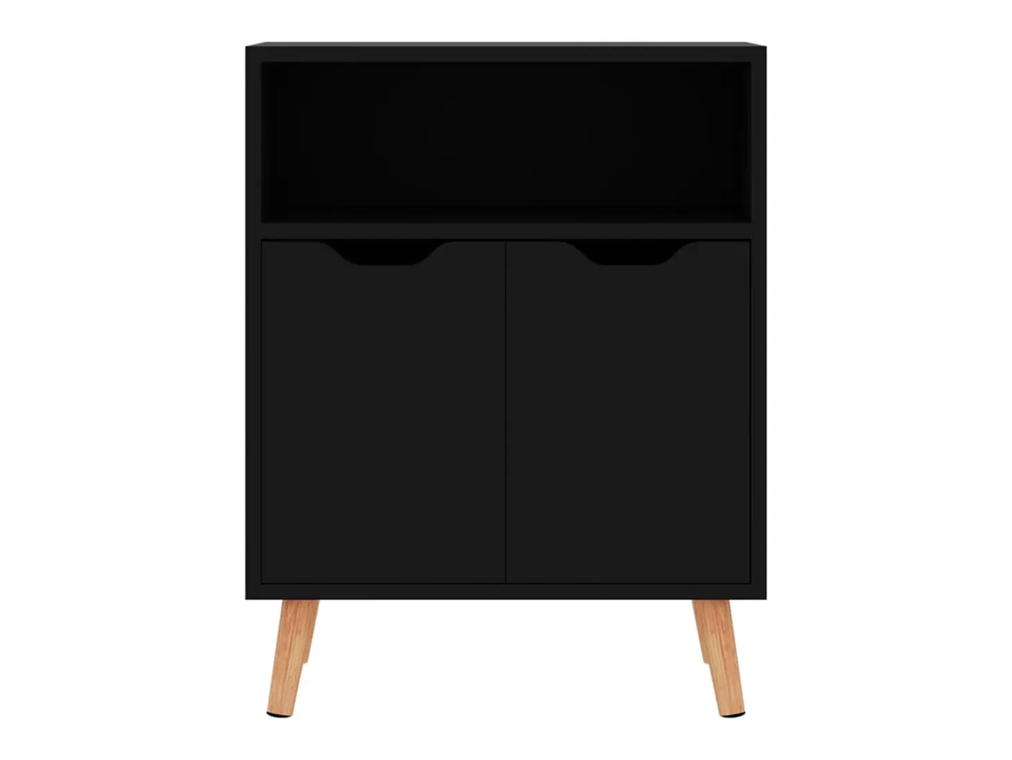 Aparador negro brillante 60x30x72 cm madera de ingeniería