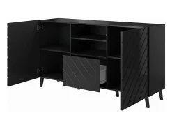 Aparador negro brillante 150 cm diseño Yaka