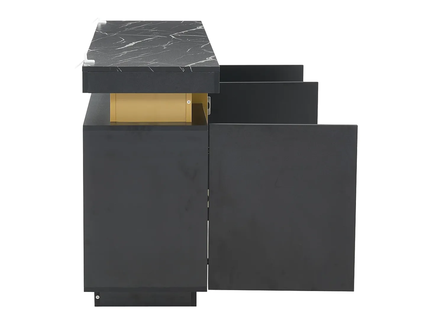 Aparador negro de 3 puertas y estantes regulables - para salón y comedor