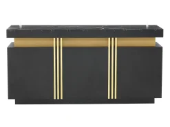 Aparador negro de 3 puertas y estantes regulables - para salón y comedor