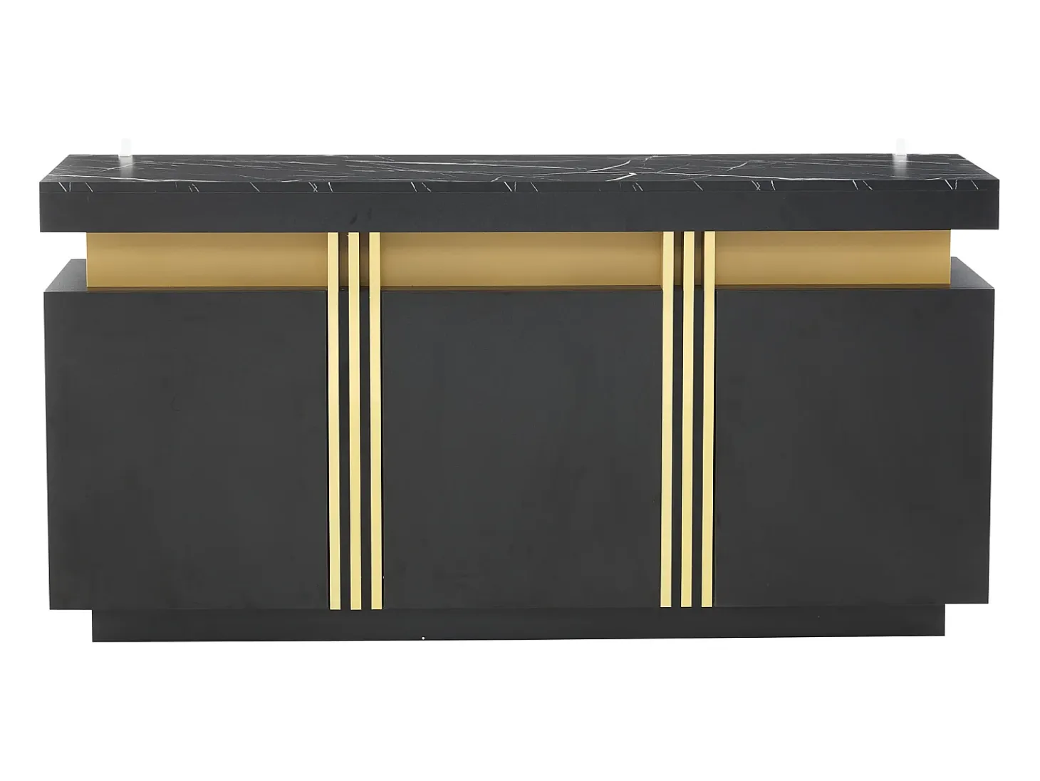 Aparador negro de 3 puertas y estantes regulables - para salón y comedor