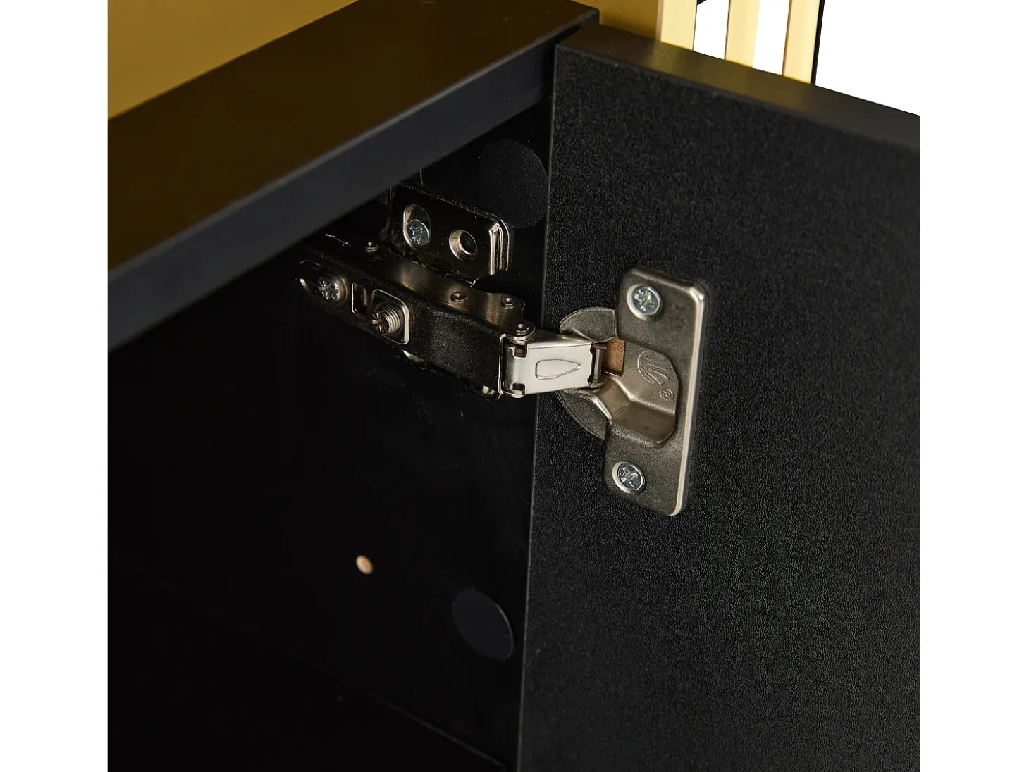 Aparador negro de 3 puertas y estantes regulables - para salón y comedor