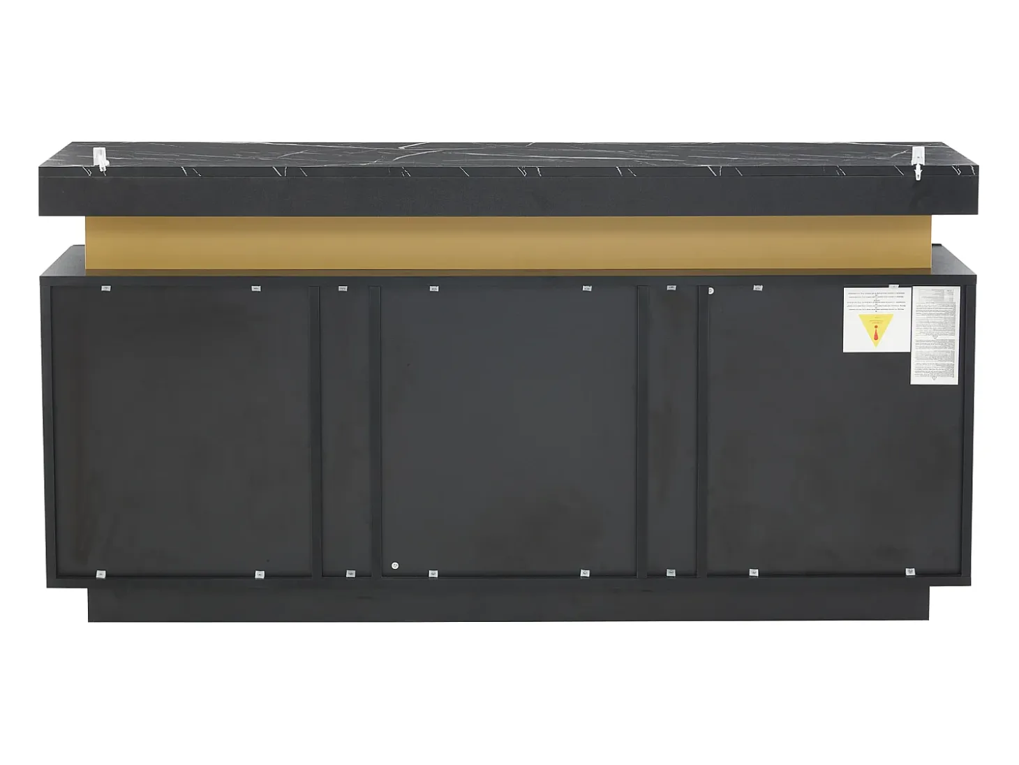 Aparador negro de 3 puertas y estantes regulables - para salón y comedor