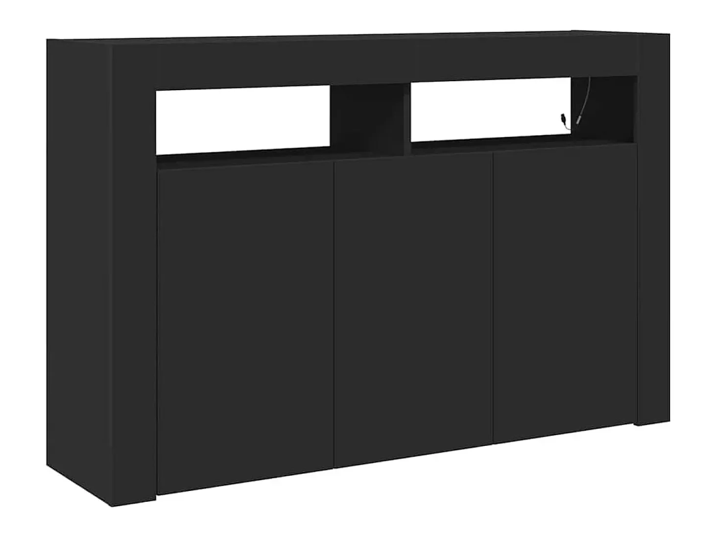 Aparador negro de madera de ingeniería 116 x 30 x 75 cm Aparador