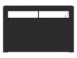 Aparador negro de madera de ingeniería 116 x 30 x 75 cm Aparador