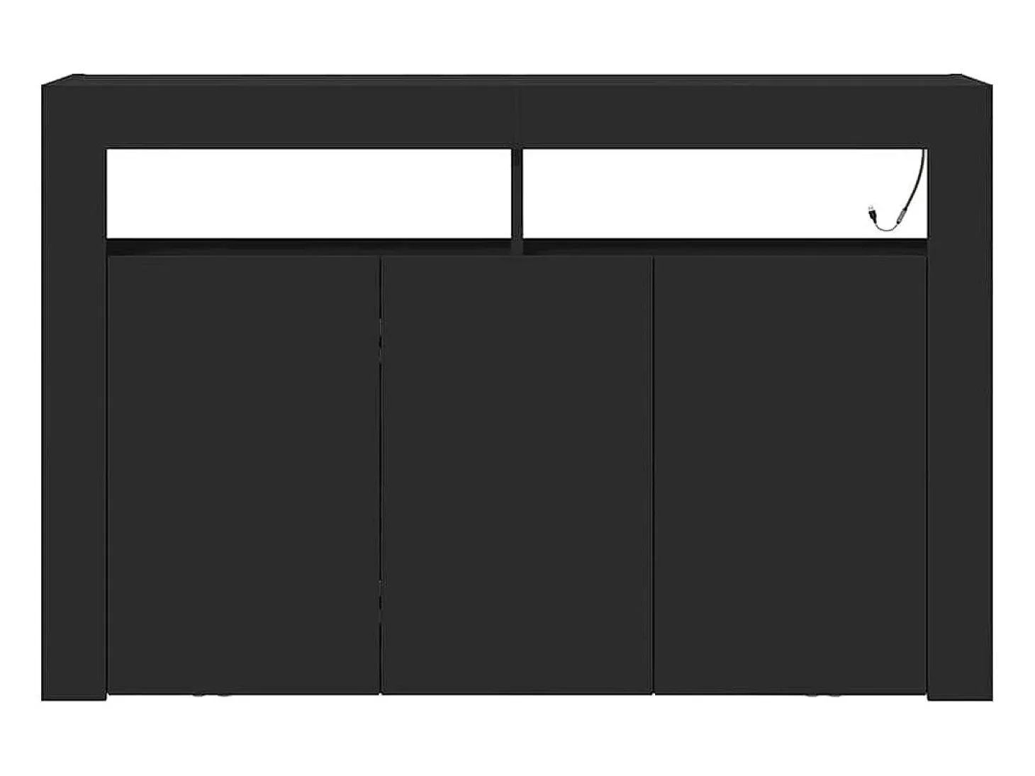 Aparador negro de madera de ingeniería 116 x 30 x 75 cm Aparador