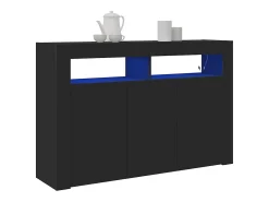 Aparador negro de madera de ingeniería 116 x 30 x 75 cm Aparador