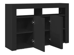 Aparador negro de madera de ingeniería 116 x 30 x 75 cm Aparador