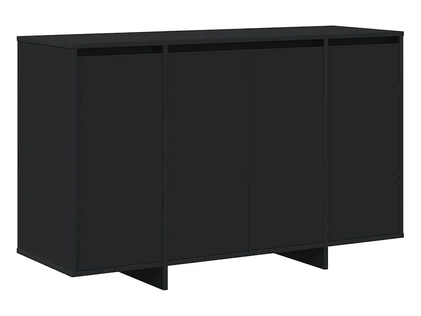 Aparador Negro Madera de Ingeniería Negra 120 x 41 x 75 cm Aparador Negro