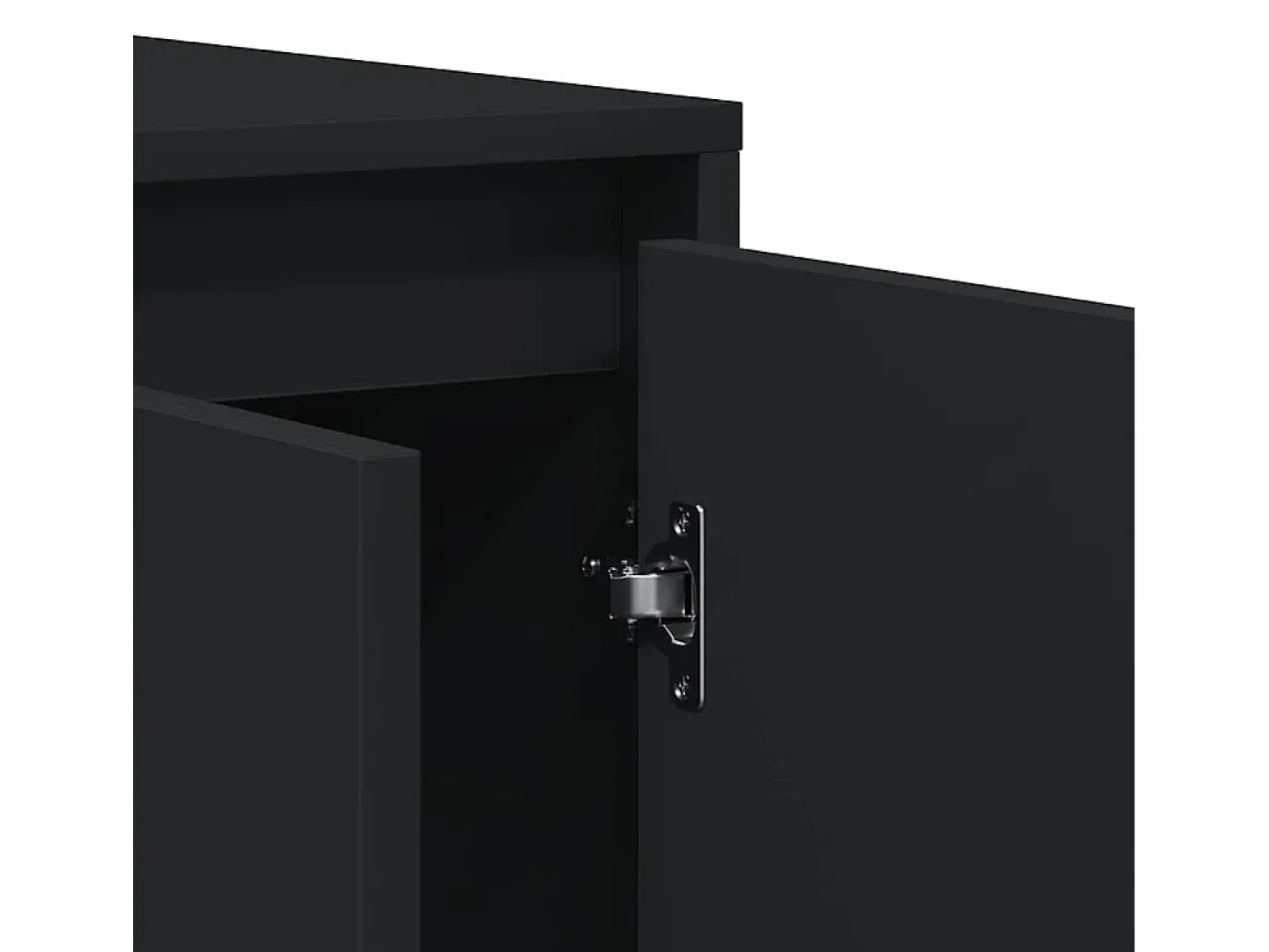Aparador Negro Madera de Ingeniería Negra 120 x 41 x 75 cm Aparador Negro