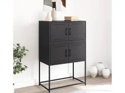 Aparador negro 68,5x38,5x107 cm acero