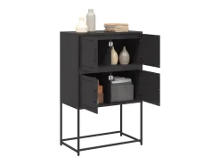 Aparador negro 68,5x38,5x107 cm acero