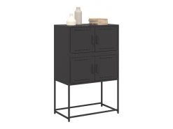 Aparador negro 68,5x38,5x107 cm acero