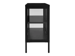 Aparador Negro 105x35x70 cm Acero y cristal