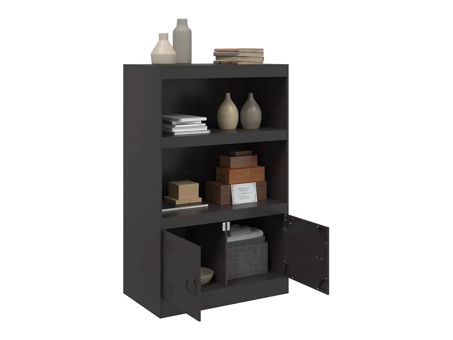 Aparador negro 67x39x107 cm acero