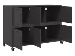 Aparador negro 100,5x39x72 cm acero