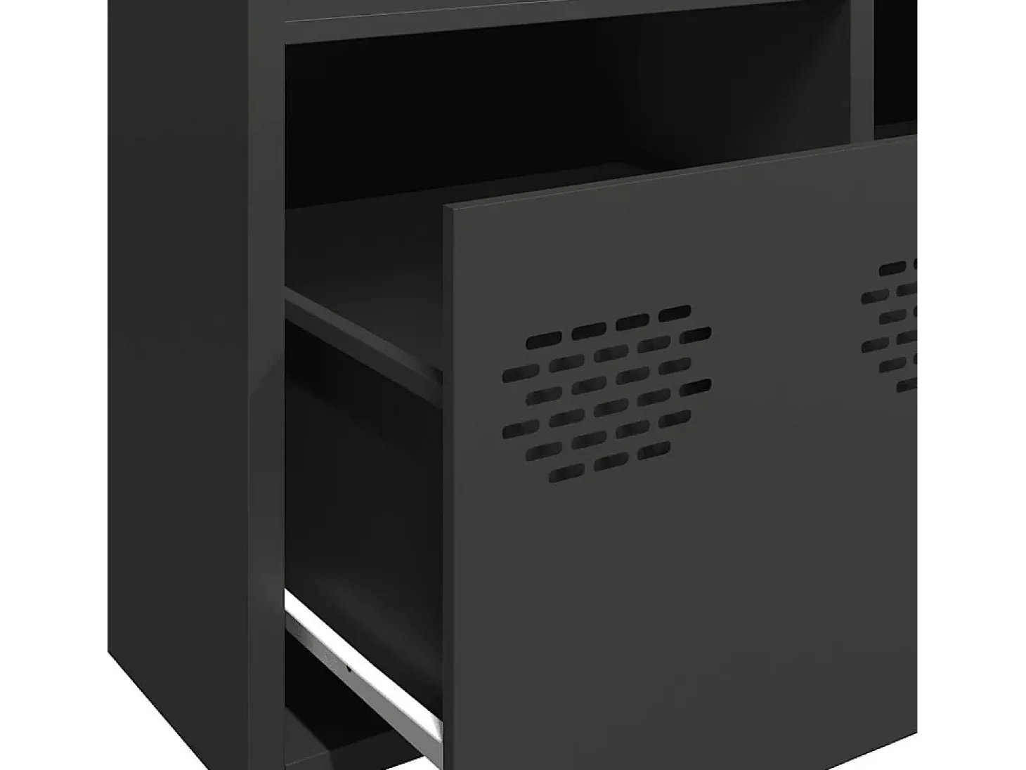 Aparador negro 101,5x39x73,5 cm acero laminado en frío