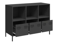Aparador negro 101,5x39x73,5 cm acero laminado en frío