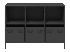Aparador negro 101,5x39x73,5 cm acero laminado en frío