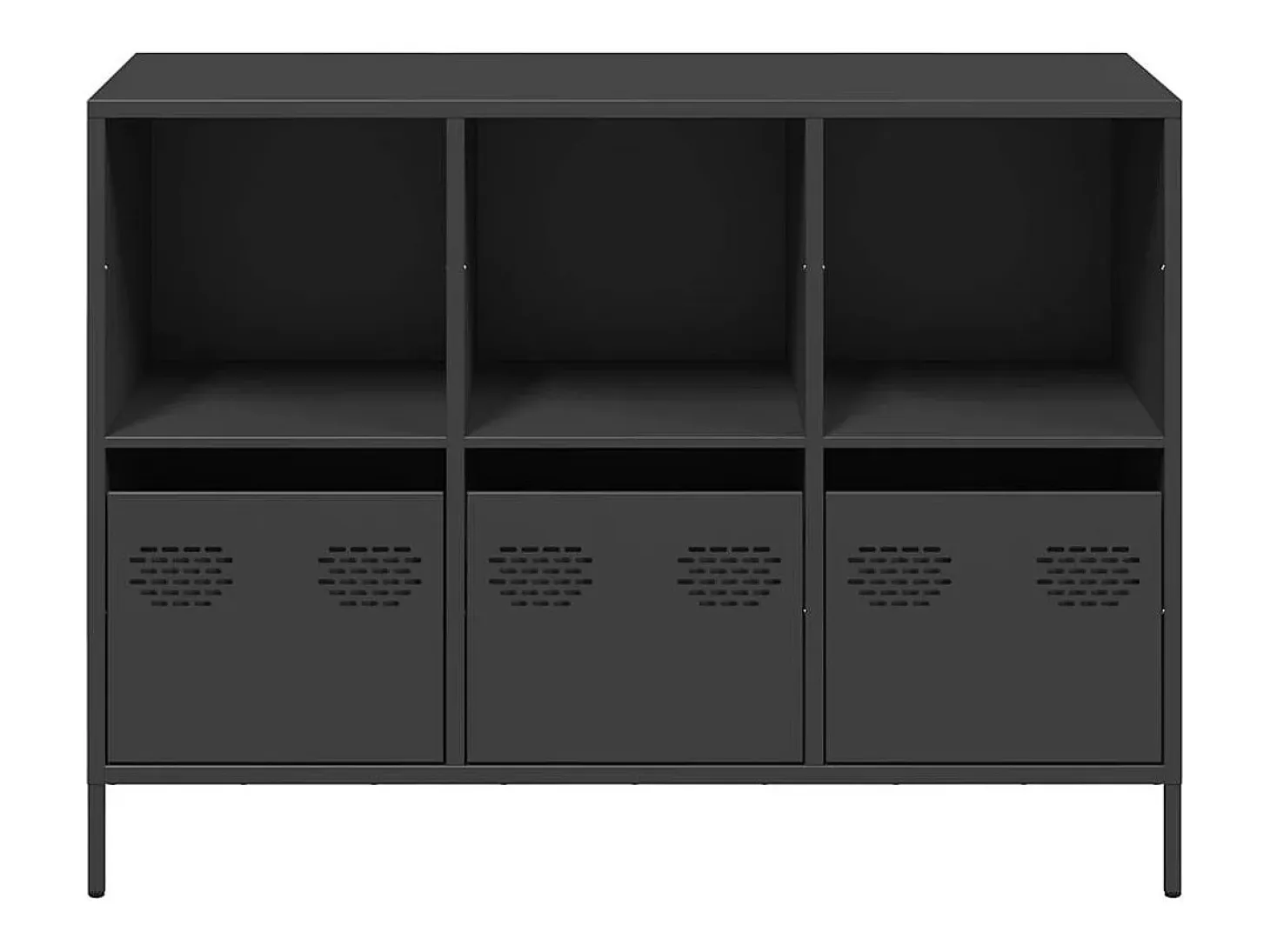 Aparador negro 101,5x39x73,5 cm acero laminado en frío