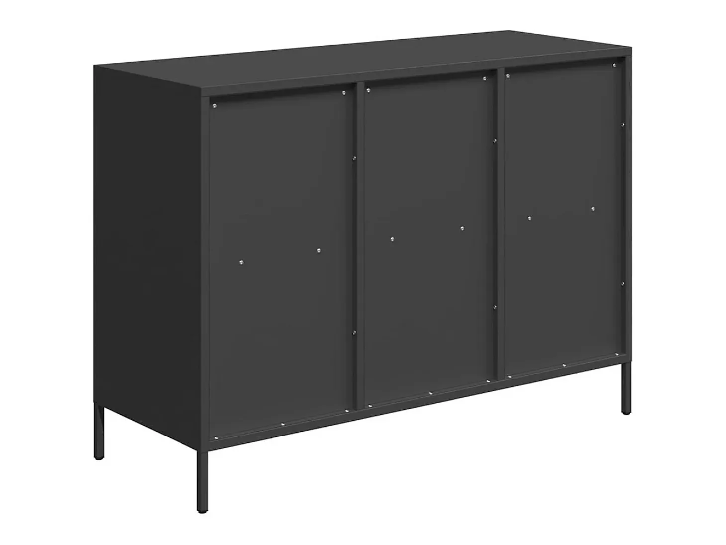 Aparador negro 101,5x39x73,5 cm acero laminado en frío