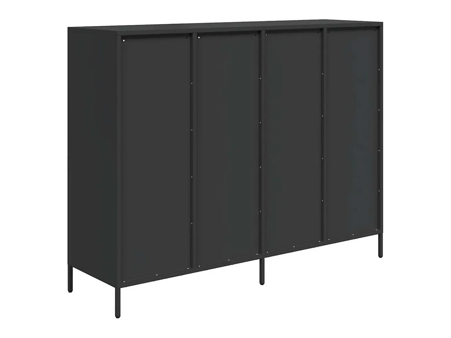 Aparador negro 135x39x103,5 cm acero laminado en frío
