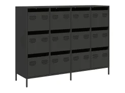 Aparador negro 135x39x103,5 cm acero laminado en frío