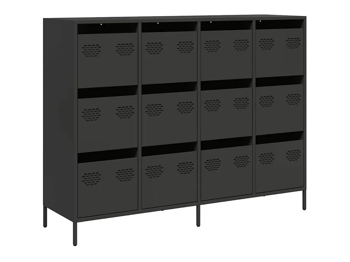Aparador negro 135x39x103,5 cm acero laminado en frío