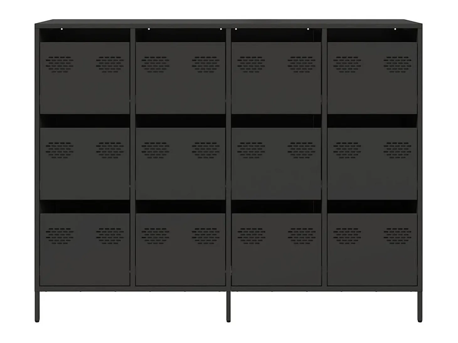 Aparador negro 135x39x103,5 cm acero laminado en frío