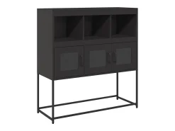 Aparador negro 100,5x39x107 cm acero laminado en frío