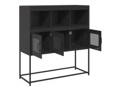 Aparador negro 100,5x39x107 cm acero laminado en frío