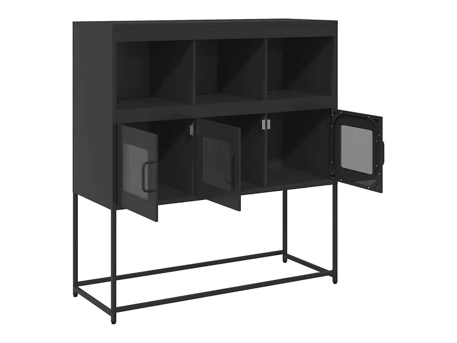 Aparador negro 100,5x39x107 cm acero laminado en frío