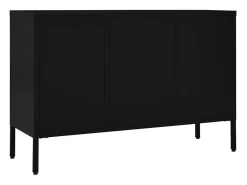 Aparador Negro 105x35x70 cm Acero y cristal templado