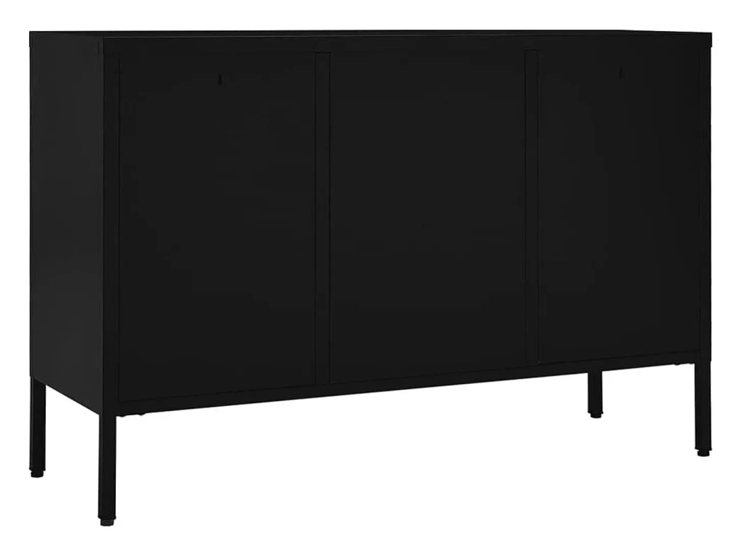 Aparador Negro 105x35x70 cm Acero y cristal templado