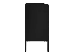 Aparador Negro 105x35x70 cm Acero y cristal templado