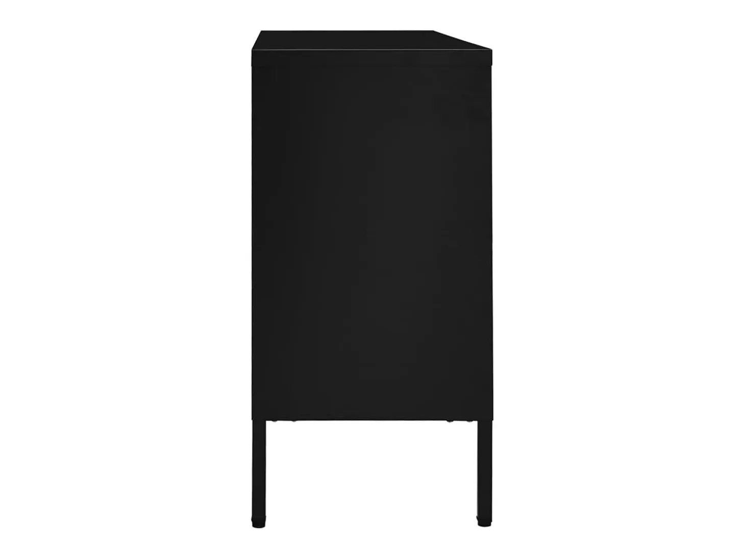 Aparador Negro 105x35x70 cm Acero y cristal templado