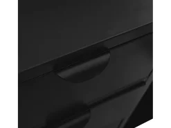 Aparador Negro 105x35x70 cm Acero y cristal templado
