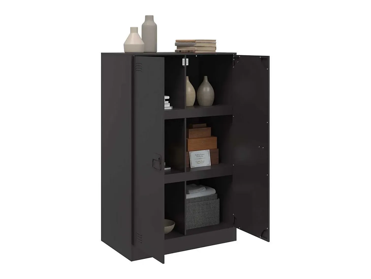Aparador negro 67x39x107 cm acero