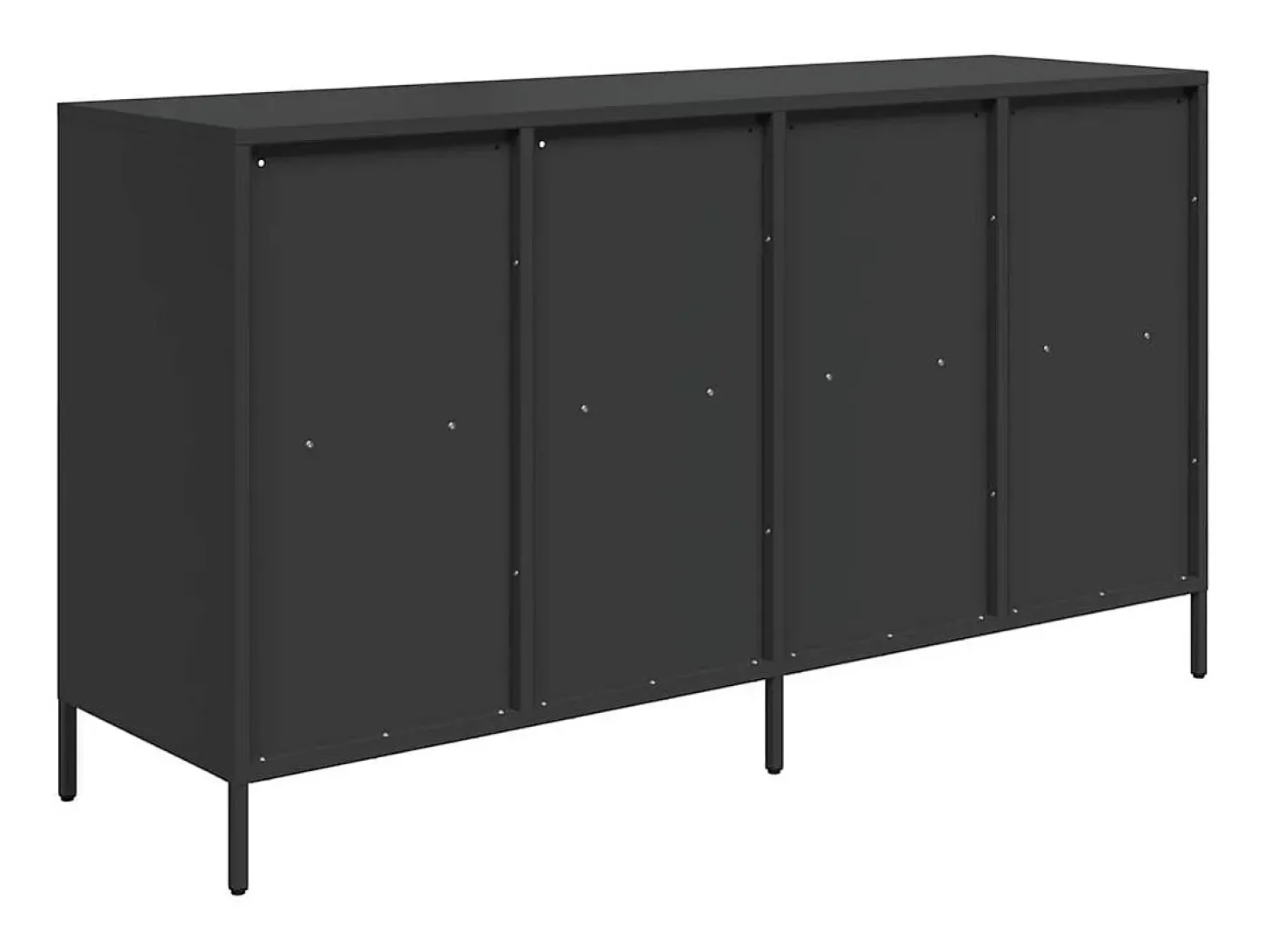 Aparador negro 135x39x73,5 cm acero laminado en frío