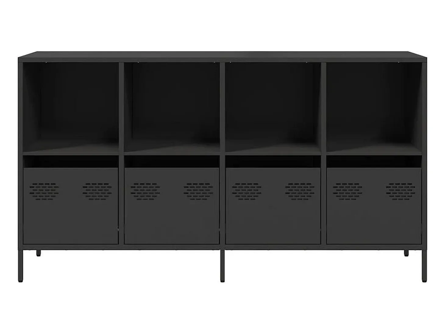 Aparador negro 135x39x73,5 cm acero laminado en frío