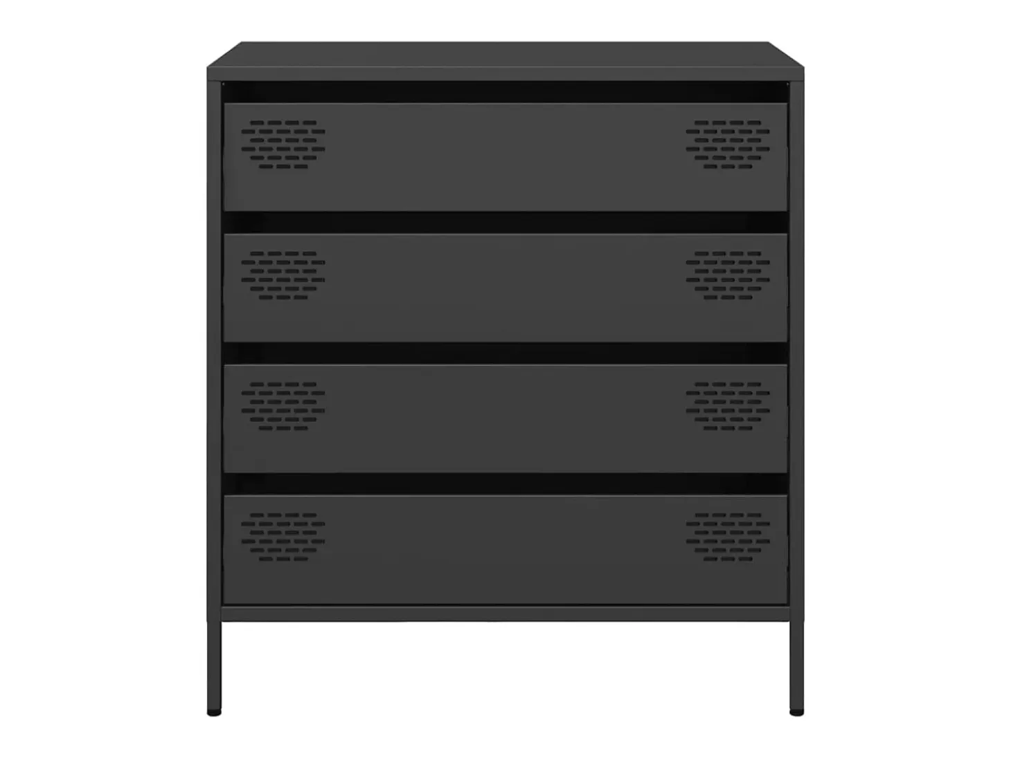 Aparador negro 68x39x73,5 cm acero laminado en frío