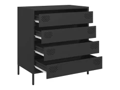 Aparador negro 68x39x73,5 cm acero laminado en frío