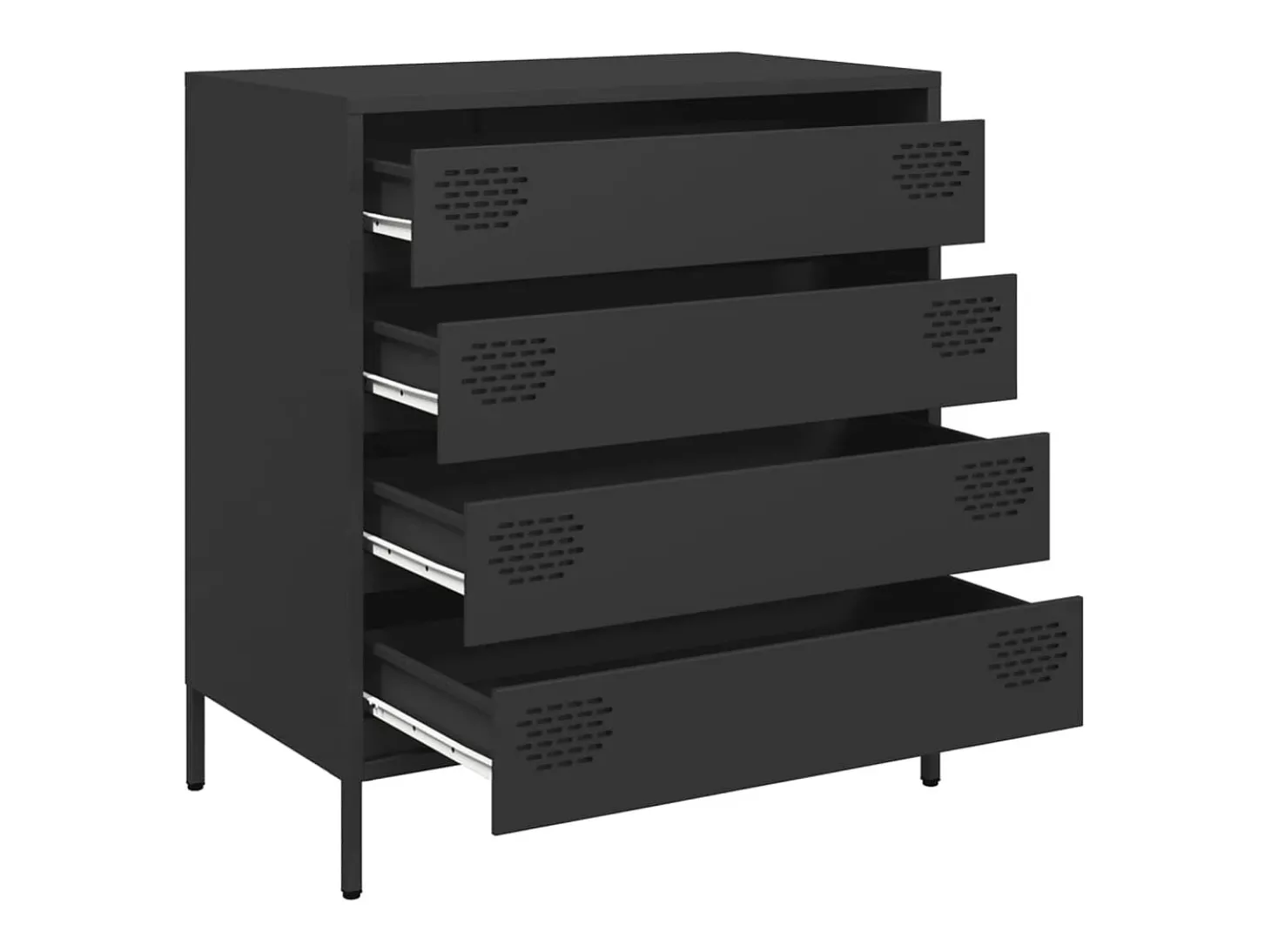 Aparador negro 68x39x73,5 cm acero laminado en frío